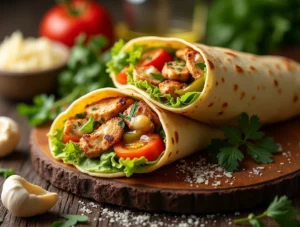 garlic chicken wraps