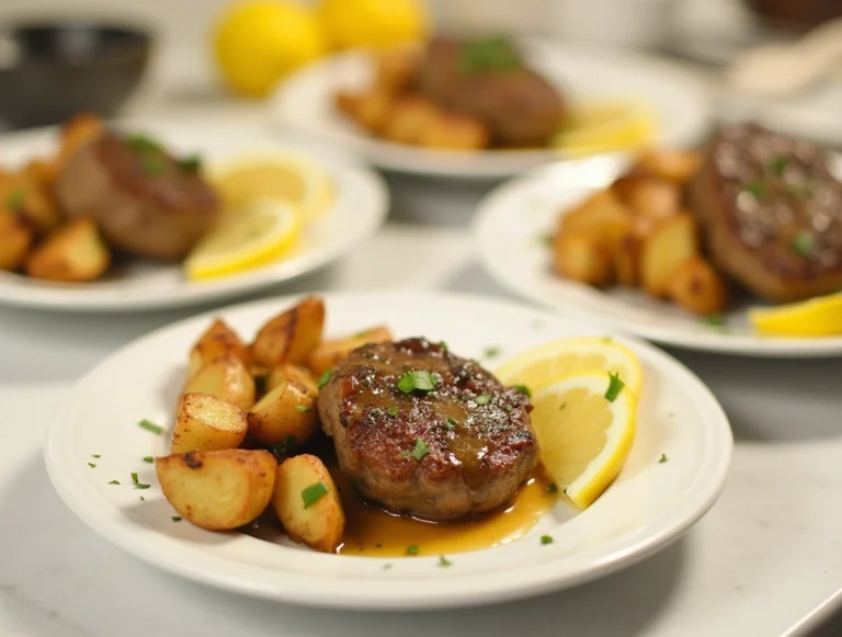 Garlic Butter Steak Bites and Potatoes